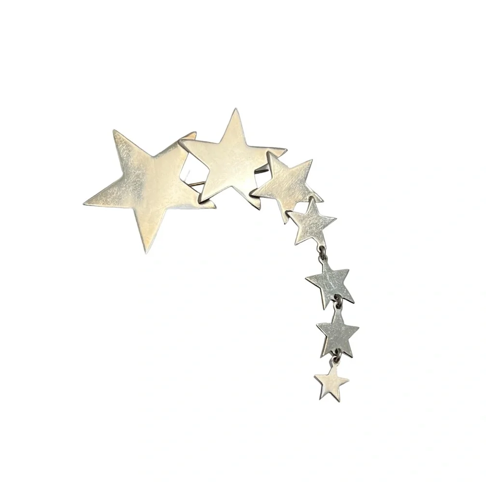 STERLING SILVER SHOOTING STARS STATEMENT BROOCH